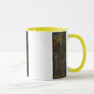 Flowers in a white vase  mug