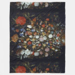 Flowers in a Wooden Vessel Jan Brueghel the Elder  Fleece Blanket
