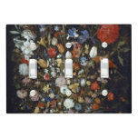 Flowers in a Wooden Vessel Jan Brueghel the Elder  Light Switch Cover