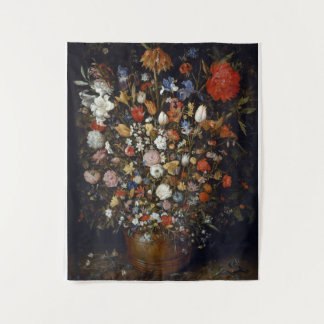 Flowers in a Wooden Vessel Jan Brueghel the Elder Tapestry