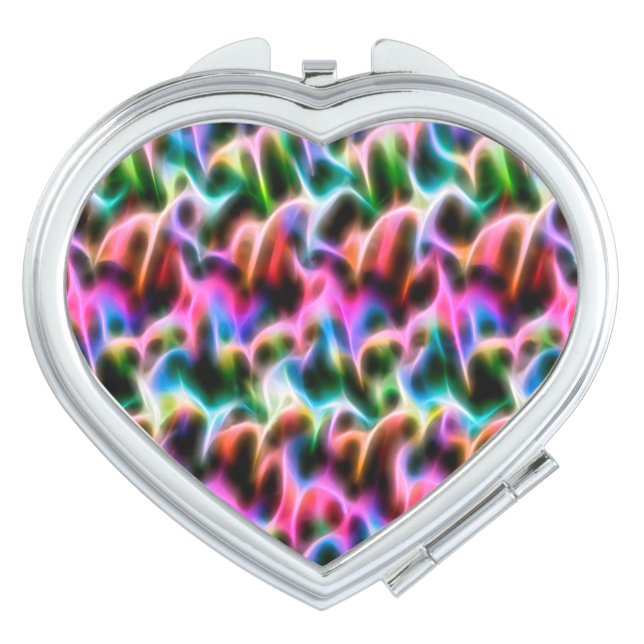 Flowers in abstract pastel color compact mirror (Front)