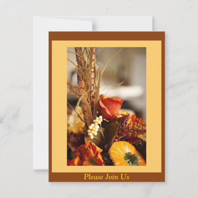 Flowers in Autumn Colors - Invitation (Front)