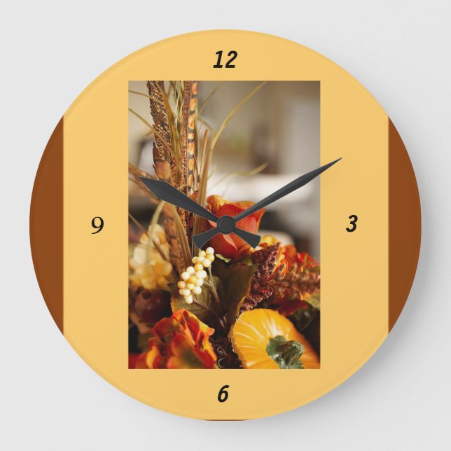 Flowers in Autumn Colors - Large Clock (Front)