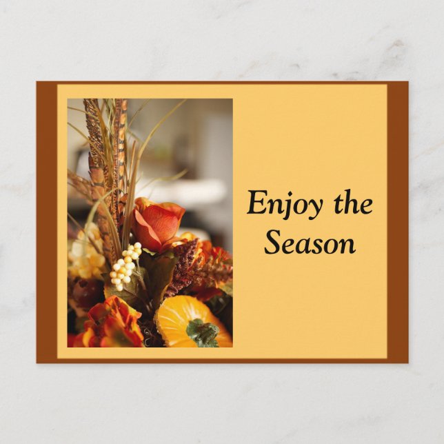 Flowers in Autumn Colors - Postcard (Front)