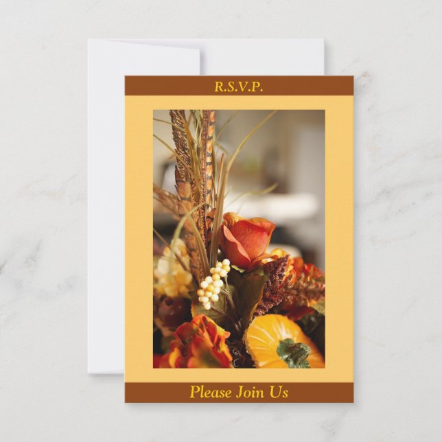 Flowers in Autumn Colors - RSVP Card (Front)