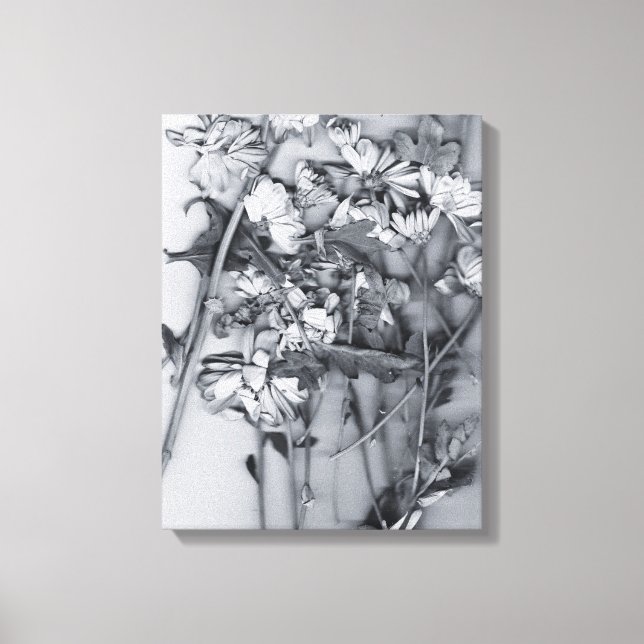 Flowers in Black and White Canvas Print (Front)