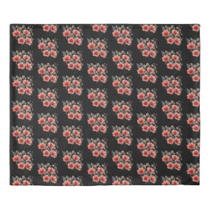 Flowers in black duvet cover