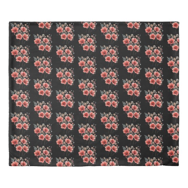 Flowers in black duvet cover (Front)
