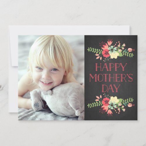 Flowers in Bloom  Chalkboard Mothers Day Card