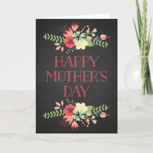 Flowers in Bloom Chalkboard Mother's Day Card