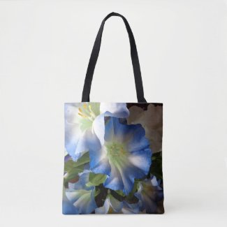 Flowers in Blue Floral Tote Bag Gift for Her