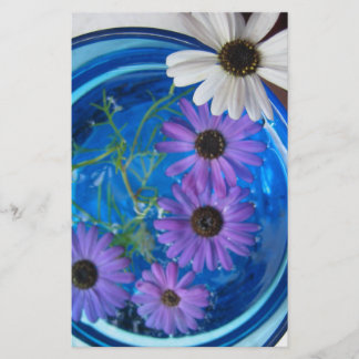 Flowers in Blue Pool Stationery