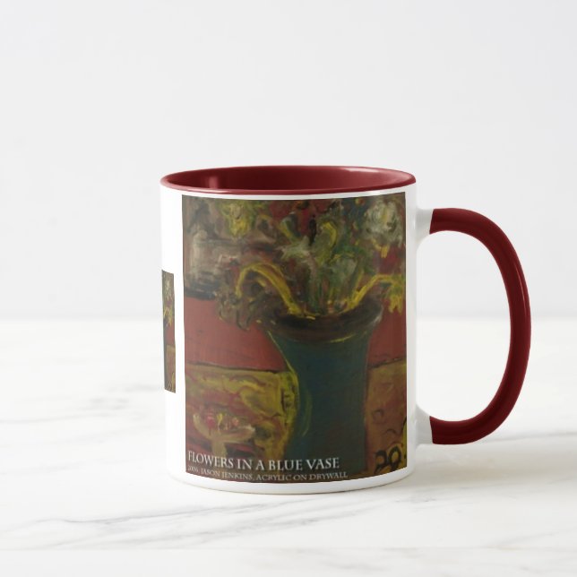 Flowers in blue vase mug (Right)