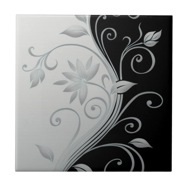 Flowers in Contrast Tile (Front)