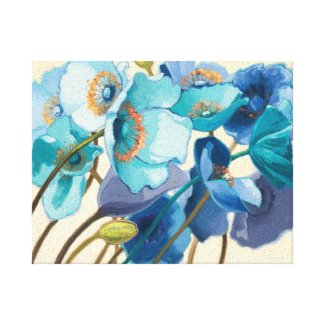 Flowers in Different Shades of Purple and Blue Canvas Print