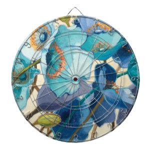 Flowers in Different Shades of Purple and Blue Dartboard
