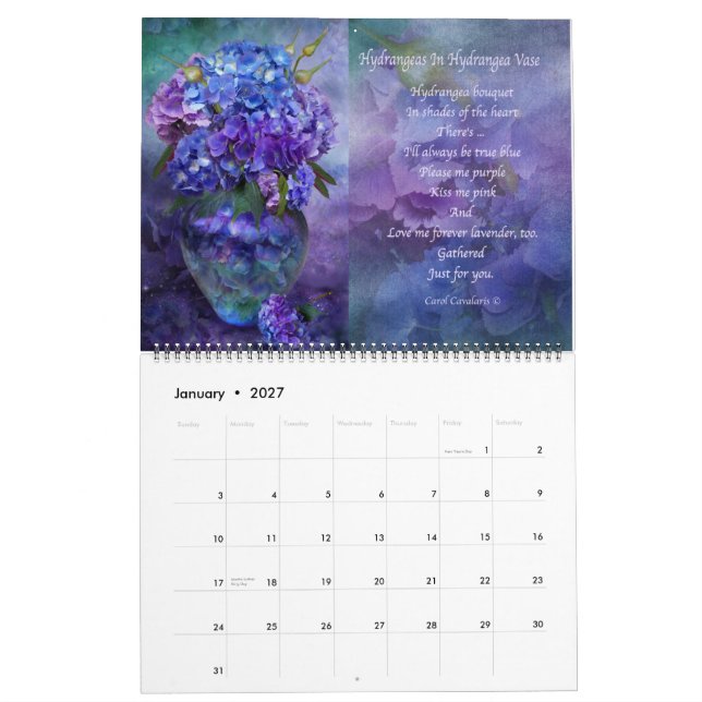 Flowers In Fancy Vases Art Calendar 2014 (Jan 2027)