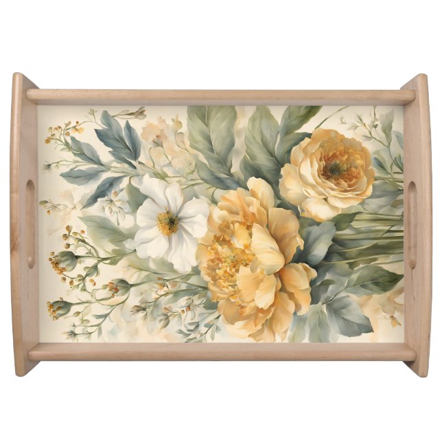 flowers in gardern serving tray (Front)