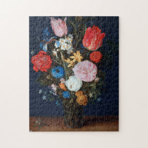 Flowers in Glass Vessel, Jan Brueghel the Elder Jigsaw Puzzle