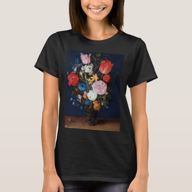 Flowers in Glass Vessel, Jan Brueghel the Elder T-Shirt (Front)