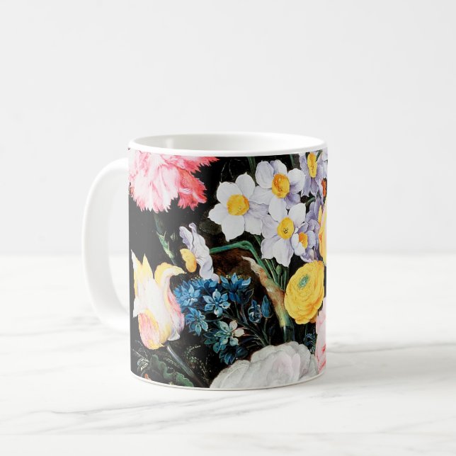 Flowers in Glass Vessel, Jan Brueghel the Younger Coffee Mug (Front Left)