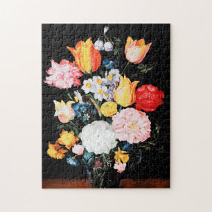 Flowers in Glass Vessel, Jan Brueghel the Younger Jigsaw Puzzle
