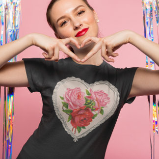 Flowers in Heart T-shirt