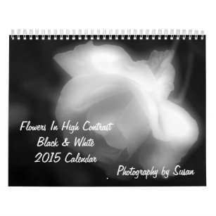 Flowers In High Contrast Black And White  Calendar
