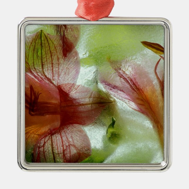 Flowers in ice metal ornament (Front)