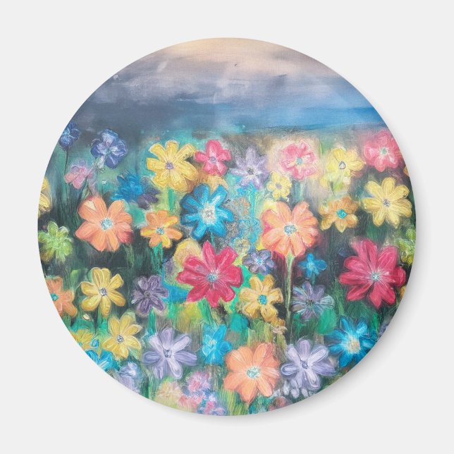 Flowers in Pastels Magnet (Front)