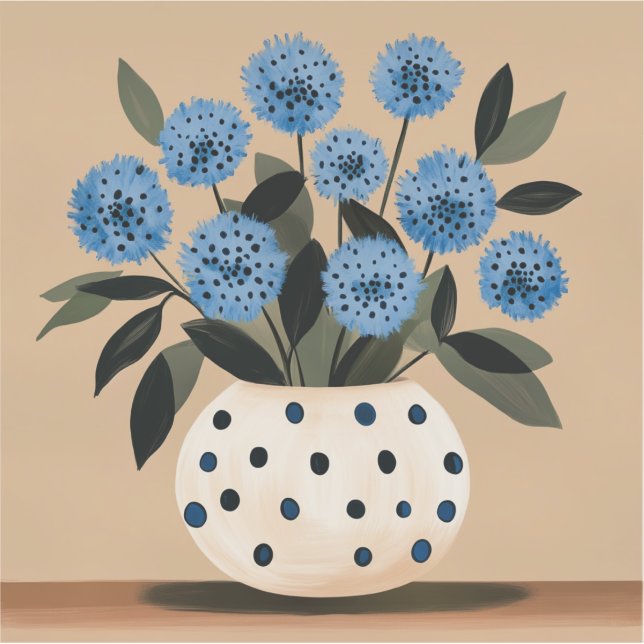 Flowers in Polka-Dot Vase Sticker (Front)