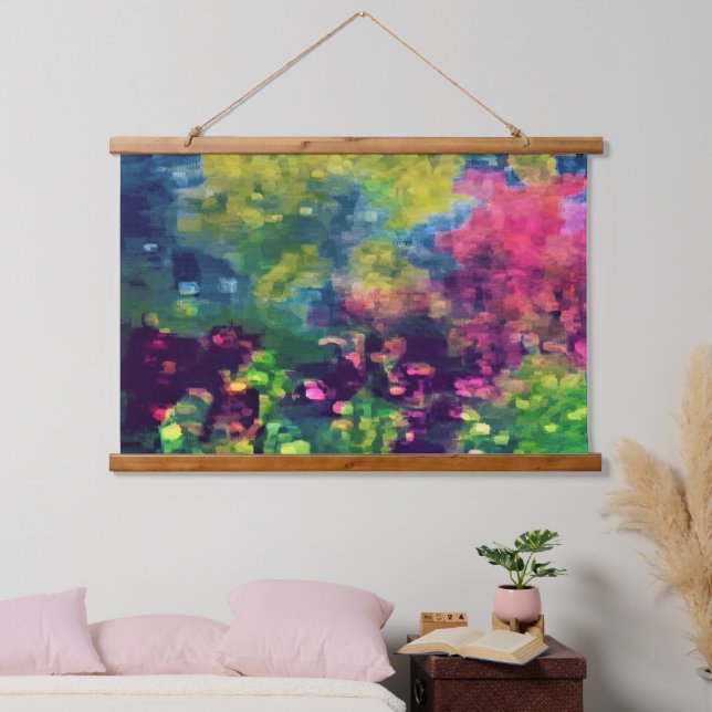 Flowers in psychedelic field hanging tapestry (Bedroom)
