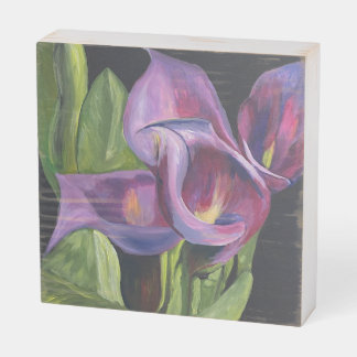 Flowers in Purple Wooden Box Sign