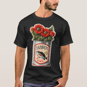 FLOWERS IN SARDINE FISH TIN CAN-Red Daisy Wild Flo T-Shirt