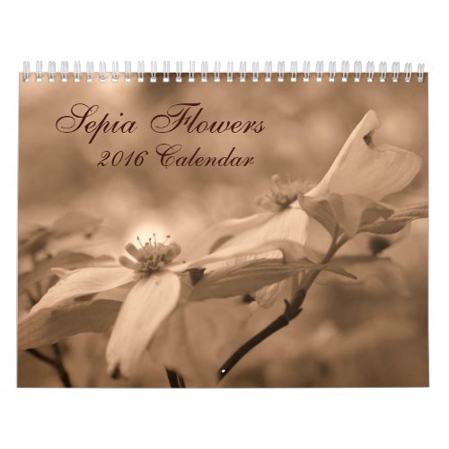 Flowers In Sepia Calendar