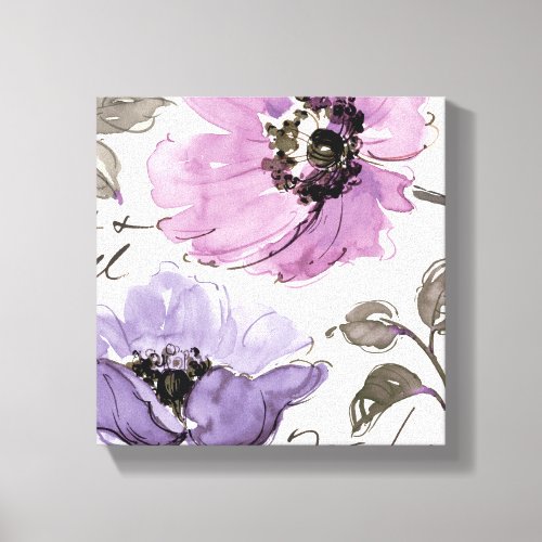 Flowers in Shades of Purple Canvas Print