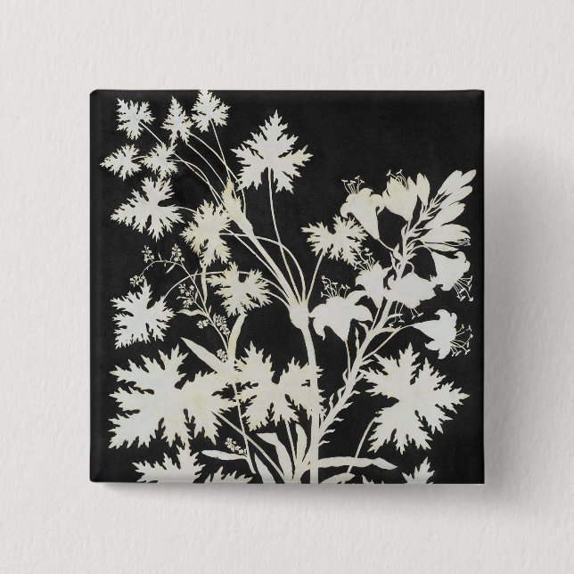 Flowers in Silhouette Pinback Button (Front)