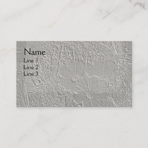 Flowers In Silver Gray Floral Art Business Card