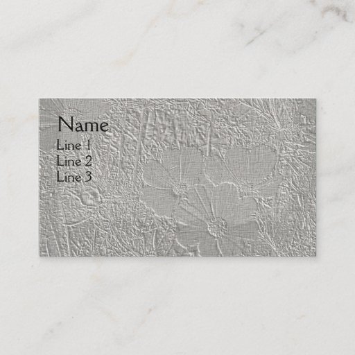 Customizable Flowers In Silver Gray Floral Art Business Card
