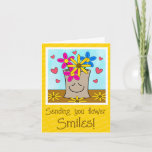 Flowers In Smiling Grocery Bag Thinking Of You Card