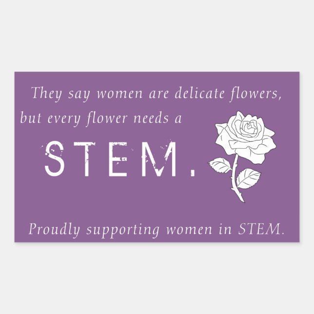 Flowers in STEM Rectangular Sticker (Front)