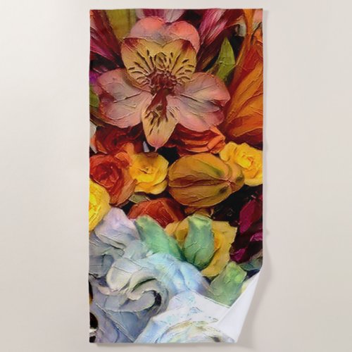 Flowers in Summer Day Beach Towel