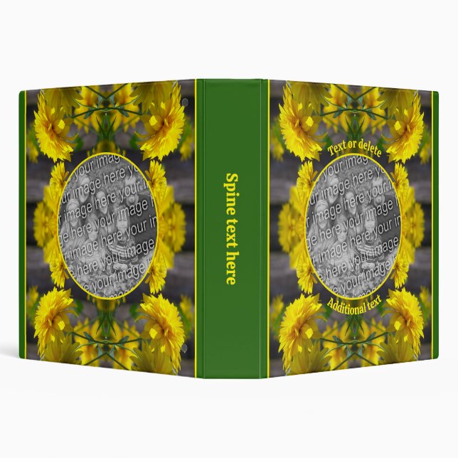 Flowers In Sunshine Frame Create Your Own Photo  3 Ring Binder (Background)