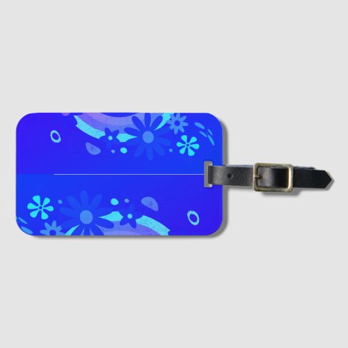 Flowers in the bleu rainbow flip flops luggage tag