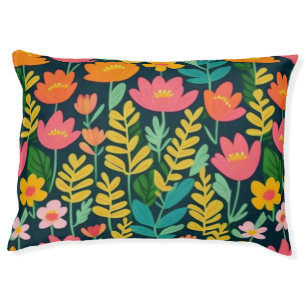 Flowers in the field pet bed