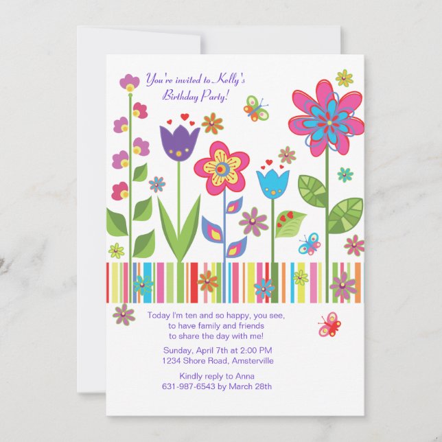 Flowers in the Garden Invitation (Front)