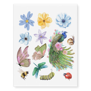 flowers in the garden temporary tattoos