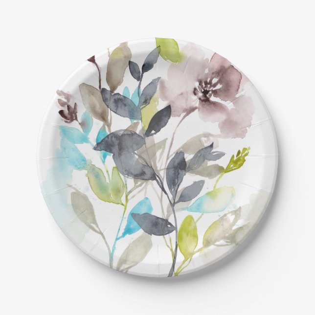 Flowers in the Mix Paper Plates (Front)