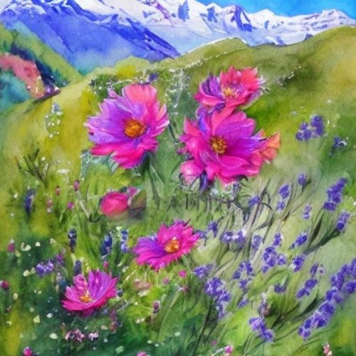 Flowers in the Swiss Alps Ornament