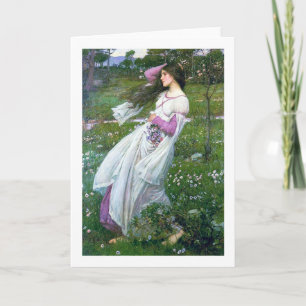 Flowers in the Wind, John William Waterhouse Card
